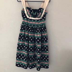 High waisted Betsey Johnson dress with polka.